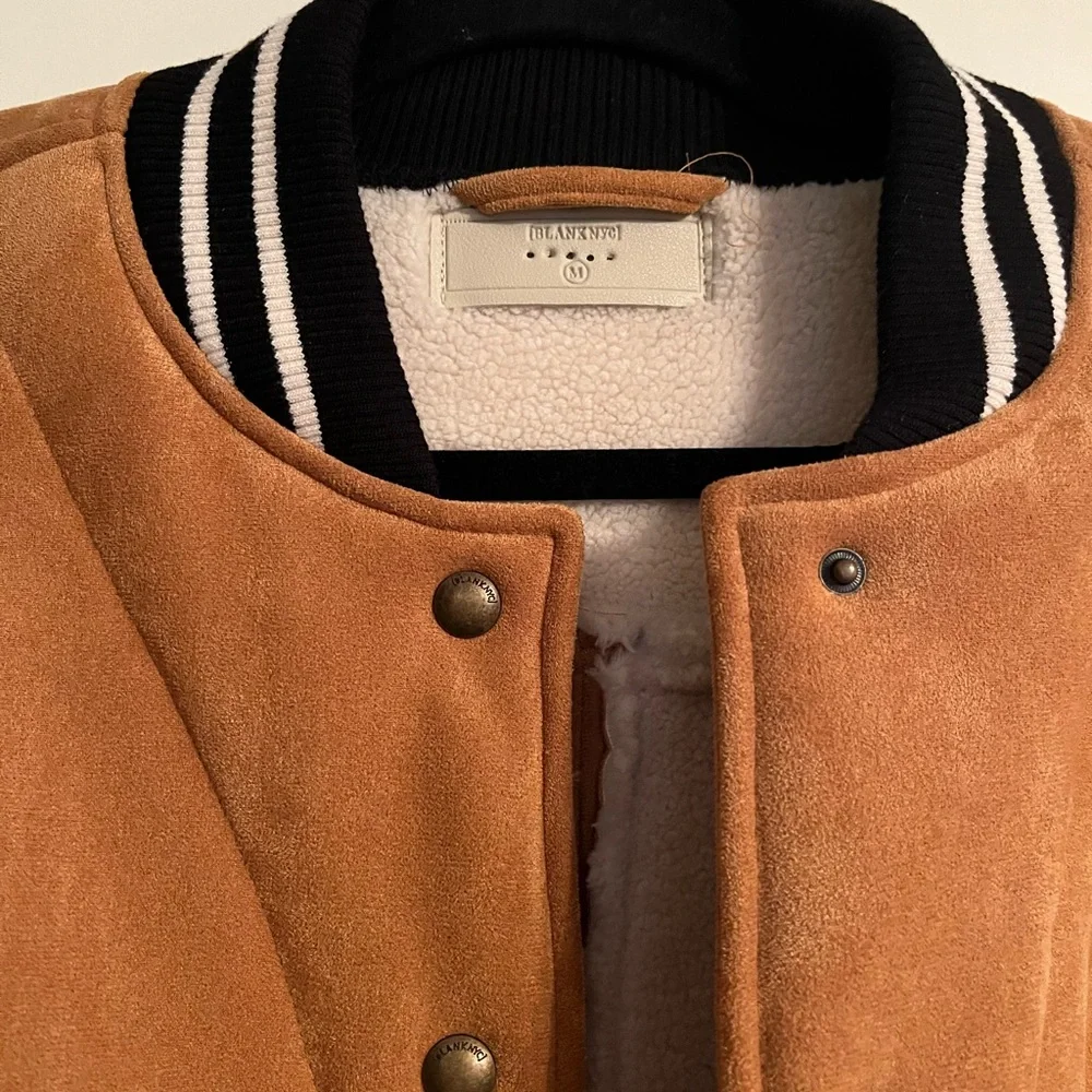 NWOT Free People black and brown varsity jacket
